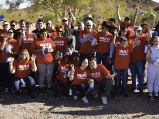MUFG Team posing together after working at a charitable community program.
